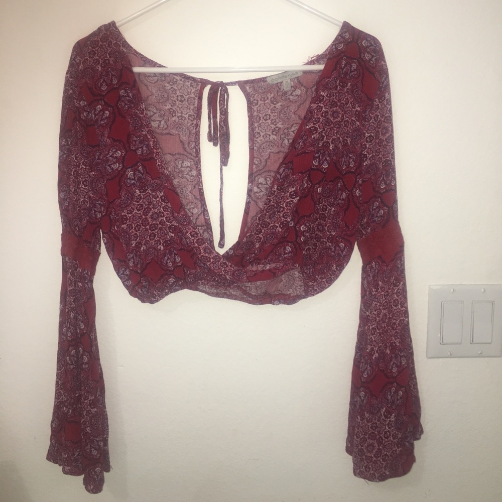 Crop top open front shirt